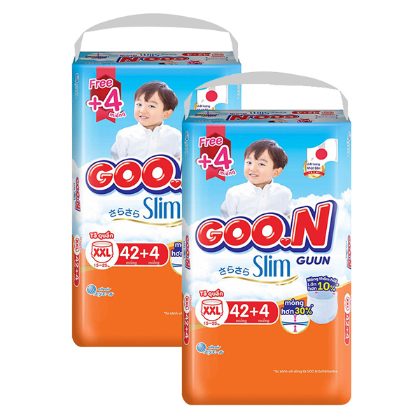 Combo 2 tã quần GOO.N Slim size XXL 42+4 miếng (15-25kg) - AVAKids.com