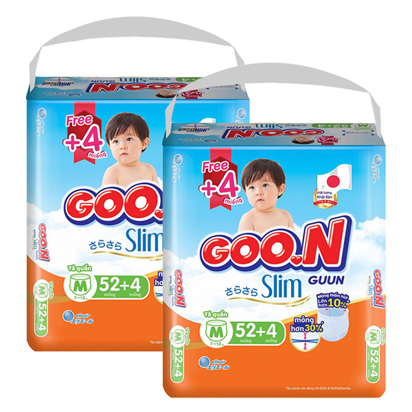 Combo 2 tã quần GOO.N Slim size M 52 + 4 miếng/bịch (7 - 12 kg) chính hãng - AVAKids.com