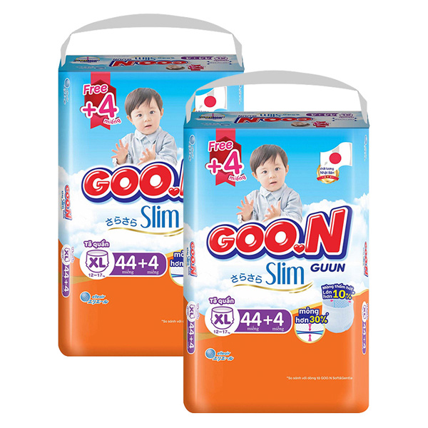 Combo 2 tã quần GOO.N Slim size XL 44 + 4 miếng/bịch (12 - 17 kg) chính hãng - AVAKids.com