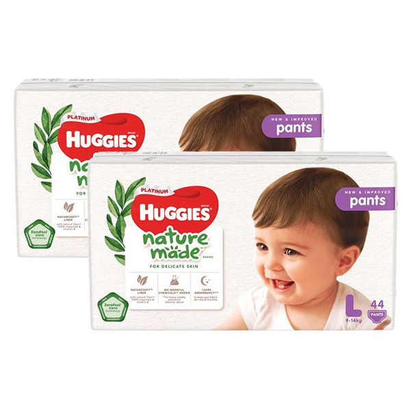 Combo 2 tã quần Huggies Platinum nature made size L