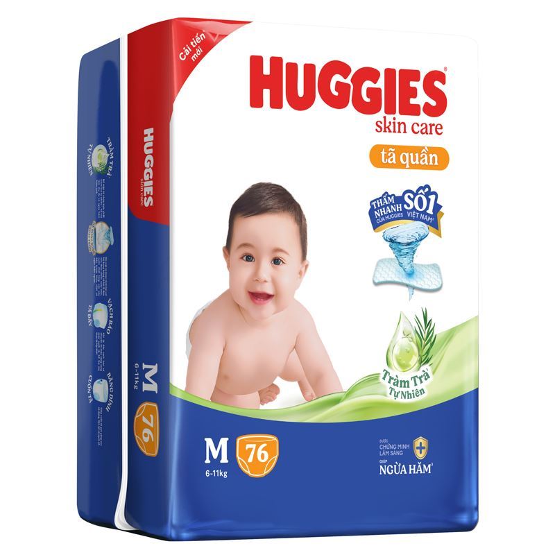 Combo 2 tã quần Huggies Skincare cực đại size M 76 miếng/bịch (6 - 11 kg) - Giao bao bì ngẫu nhiên 4