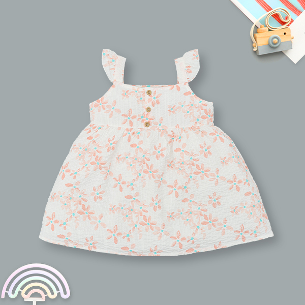 Đầm Lullaby cotton trắng - cam