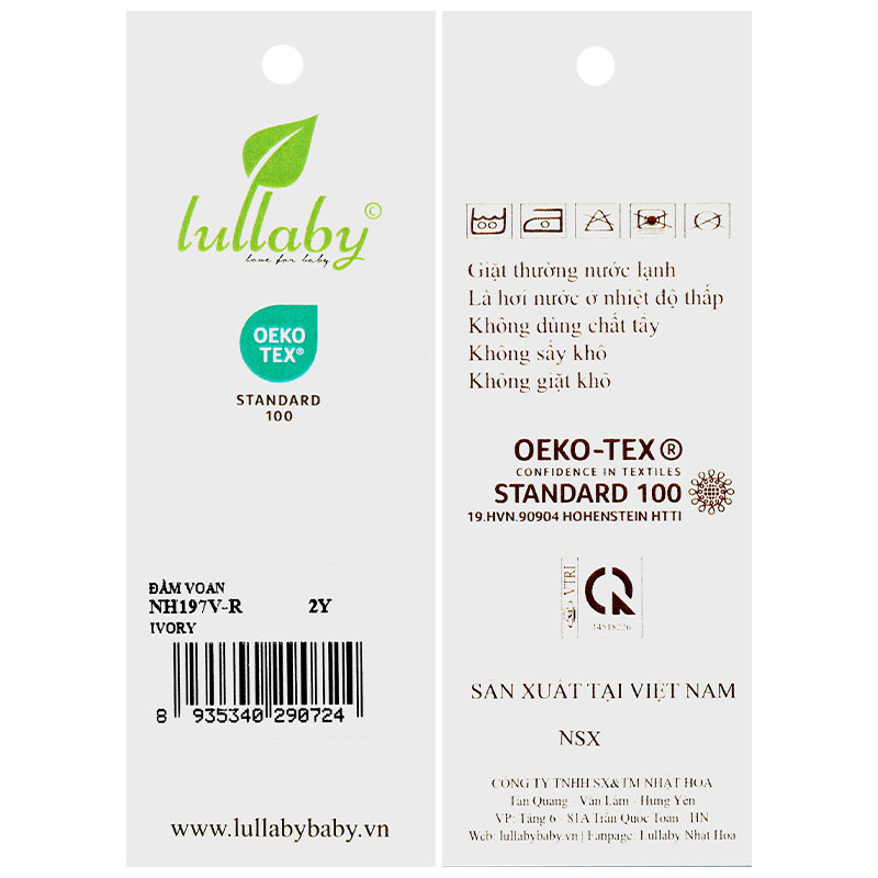 Đầm bé gái Lullaby NH197V-R màu kem 10