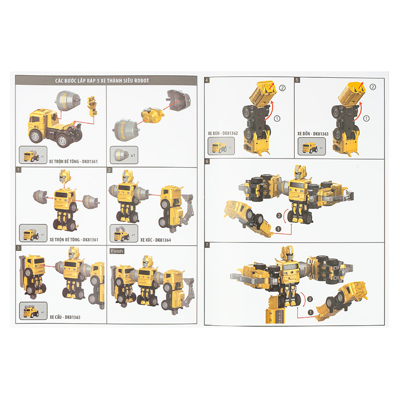 Đồ chơi robot biến hình xe trộn bê tông CRESTA DK81361 78