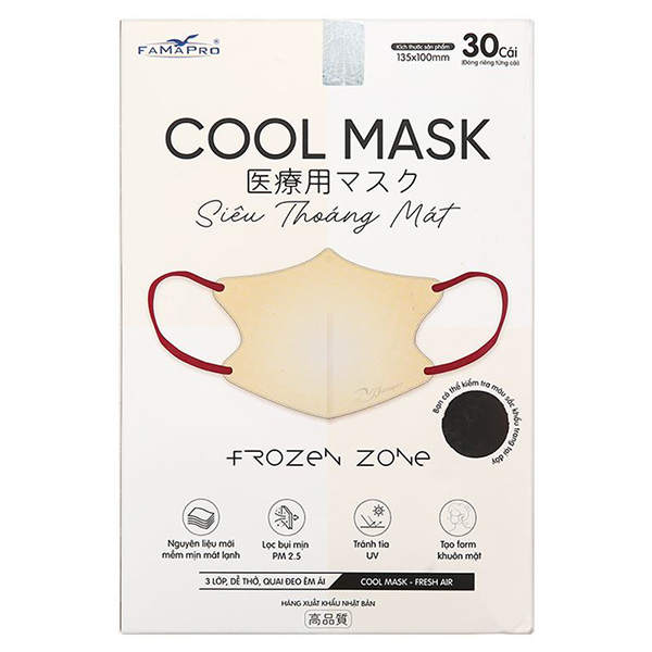 Hộp 30 cái khẩu trang y tế FAMAPRO CoolMask 3 lớp giá tốt, chất lượng cao - AVAKids.com
