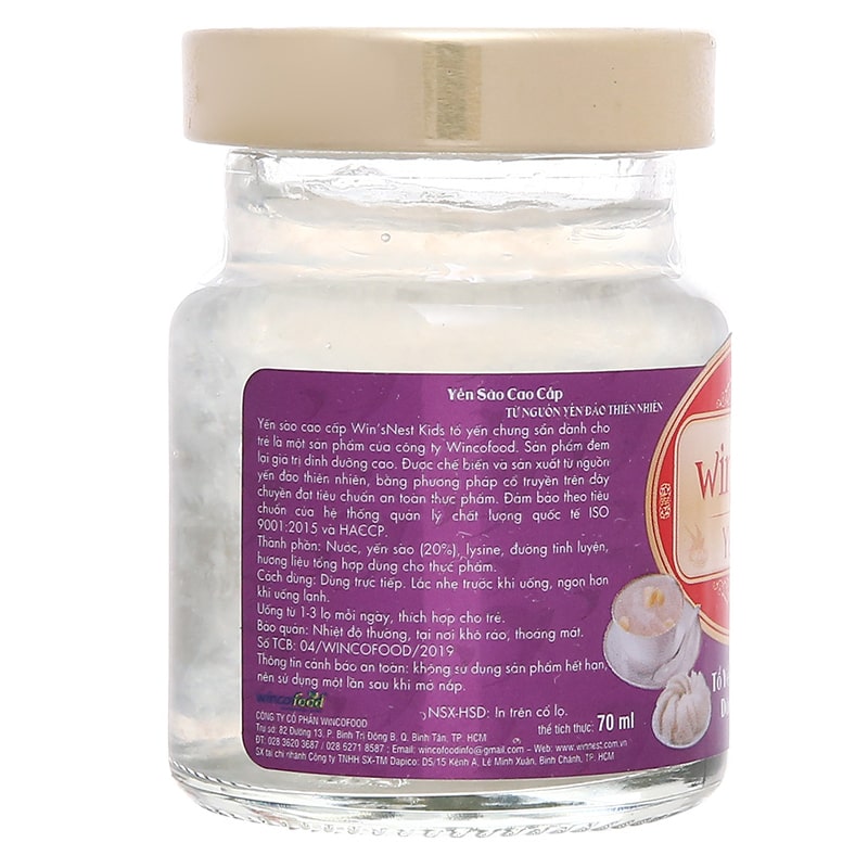 Combo 2 hũ nước yến sào Win'sNest Kids 70 ml (từ 1 tuổi) 36