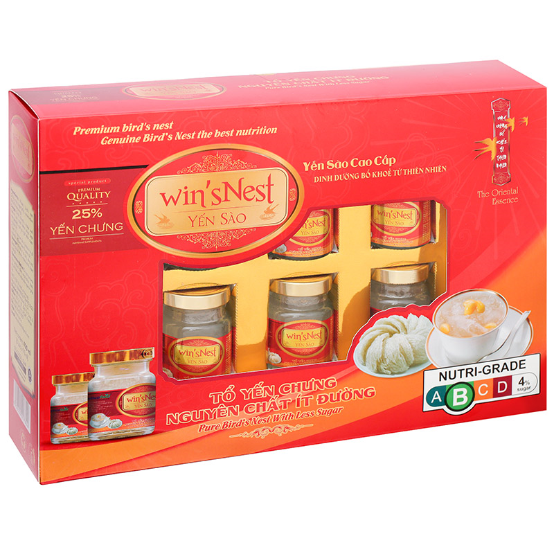Hộp 4 hũ nước yến sào Win'sNest ít đường 70 ml (từ 3 tuổi) 13