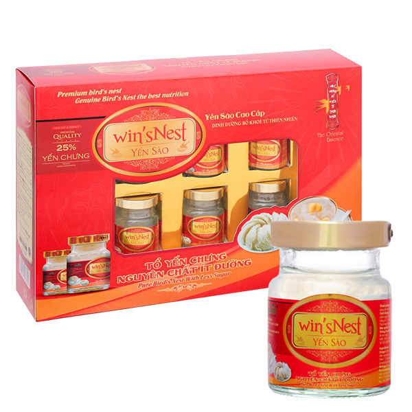 YẾN SÀO WIN'SNEST TỔ YẾN CHƯNG NGUYÊN CHẤT ÍT ĐƯỜNG HỘP 280ML (4 LỌ x 70ML) - AVAKids.com