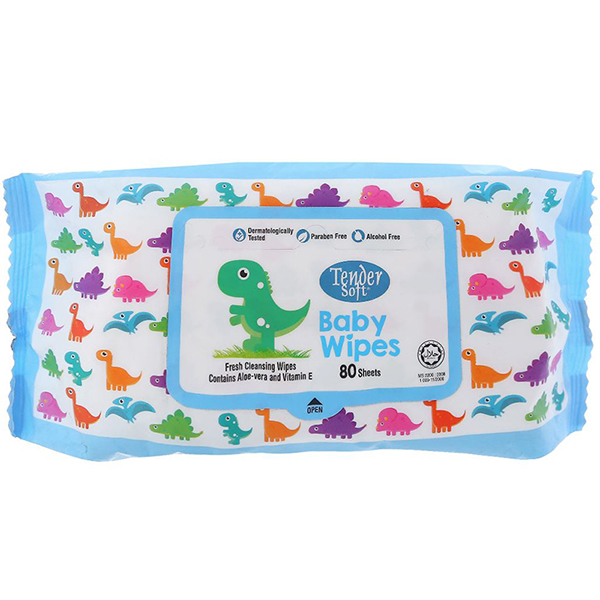 Khăn ướt Tender Soft Baby Wipes hương thơm nhẹ gói 30 miếng 11