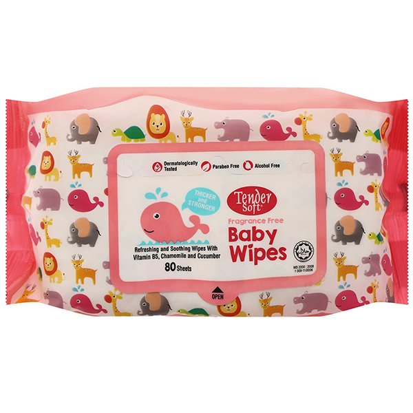 Khăn ướt Tender Soft Baby Wipes hương thơm nhẹ gói 30 miếng 16