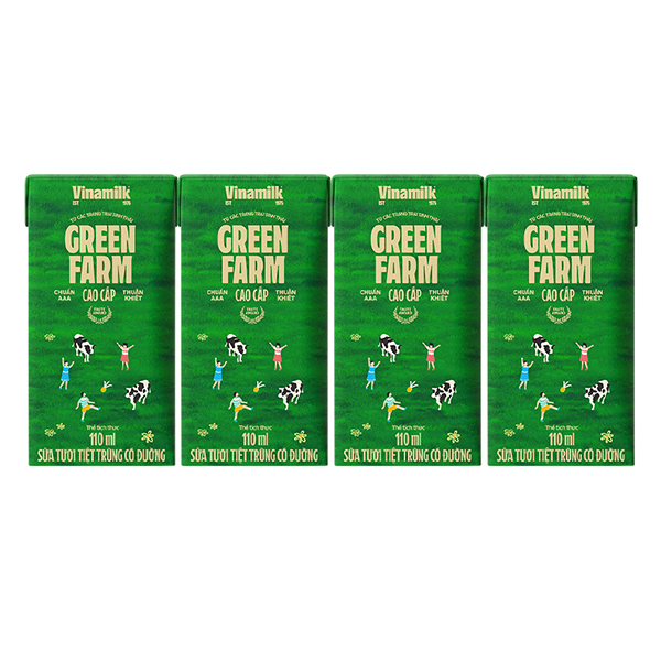 4 hộp sữa Vinamilk GreenFarm 110ml giá tốt - AVAKids.com
