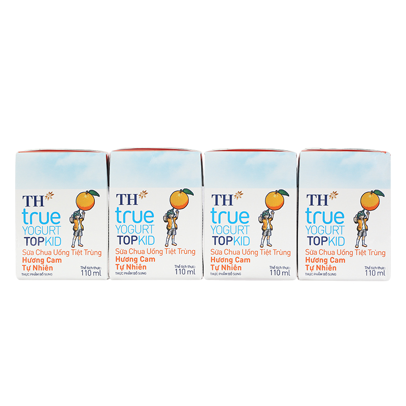Lốc 4 hộp sữa chua uống tiệt trùng TH true YOGURT TOPKID vị cam 110 ml (từ 2 tuổi) - Giao bao bì ngẫu nhiên 3