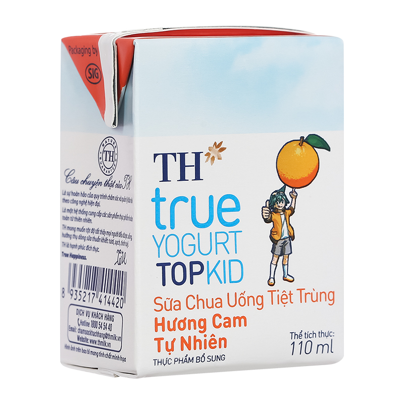 Lốc 4 hộp sữa chua uống tiệt trùng TH true YOGURT TOPKID vị cam 110 ml (từ 2 tuổi) - Giao bao bì ngẫu nhiên 5