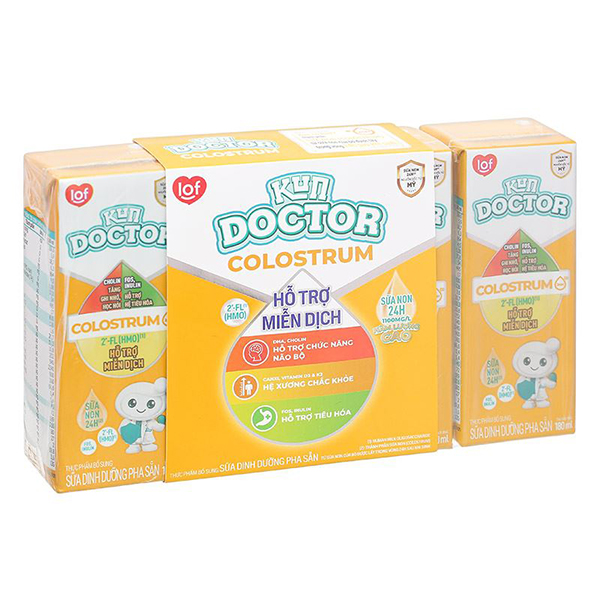 Lốc 4 hộp sữa non pha sẵn Kun Doctor Colostrum hương vani 180 ml (từ 1 tuổi) GIÁ TỐT - AVAKids.com
