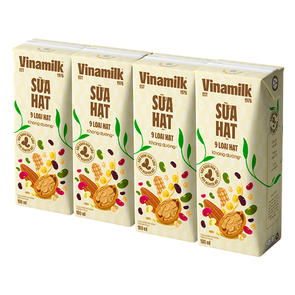 Lốc 4 hộp sữa hạt Vinamilk 9 loại hạt không đường