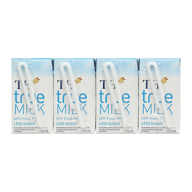 Lốc 4 hộp sữa tươi tiệt trùng TH true MILK ít đường 110 ml (từ 1 tuổi) 4