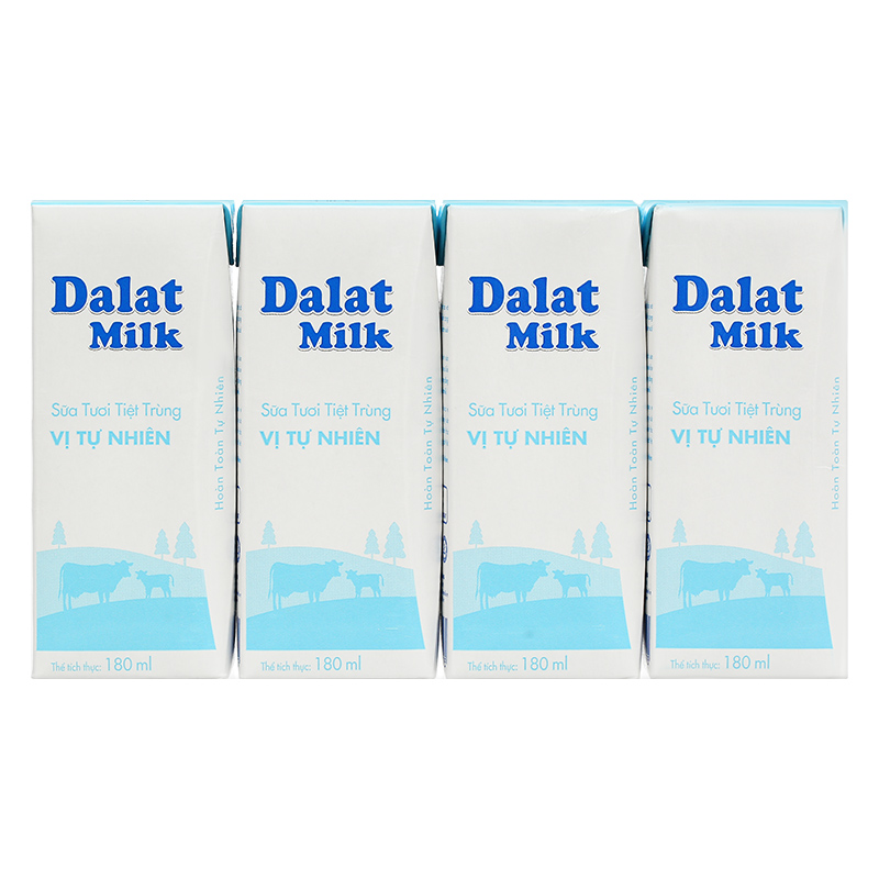 Lốc 4 hộp sữa tươi tiệt trùng Dalat Milk không đường 180 ml (từ 1 tuổi) 3