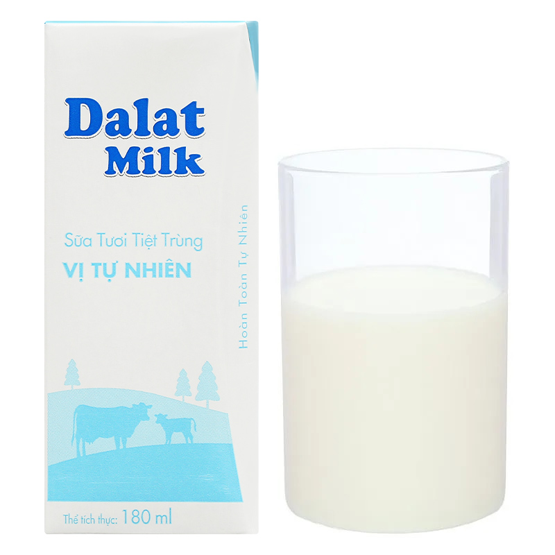 Lốc 4 hộp sữa tươi tiệt trùng Dalat Milk không đường 180 ml (từ 1 tuổi) 10