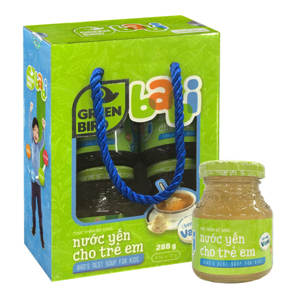 Yến Green Babi Nutrinest hương vani hộp 4 hũ cho trẻ em, giá tốt - AVAKids.com