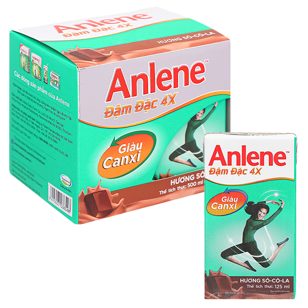 Lốc 4 hộp sữa người lớn pha sẵn Anlene hương socola giúp tăng cường sức khỏe xương - AVAKids.com