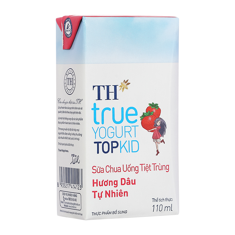 Thùng 48 hộp sữa chua uống tiệt trùng TH true YOGURT TOPKID vị dâu 110 ml (từ 2 tuổi) - Giao bao bì ngẫu nhiên 20