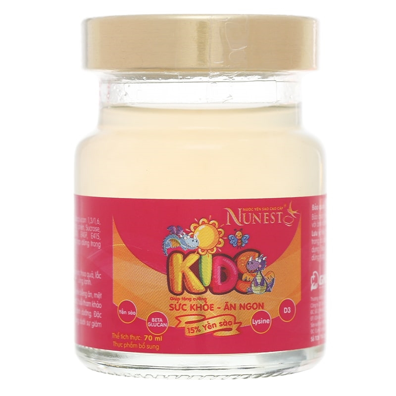 Hộp 6 hũ nước yến sào Nunest Kids 70 ml (từ 6 tháng) 6