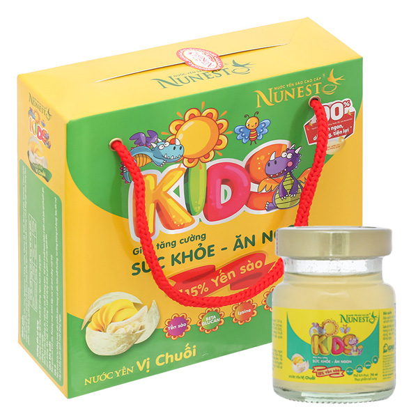 Lốc 6 hũ nước yến sào Nunest Kids 70 ml/hũ vị chuối thơm ngon - AVAKids.com