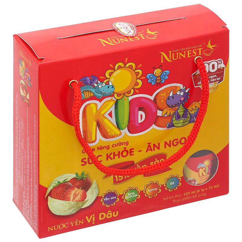 Nước yến sào Nunest Kids vị dâu 70 ml (từ 6 tháng) 4