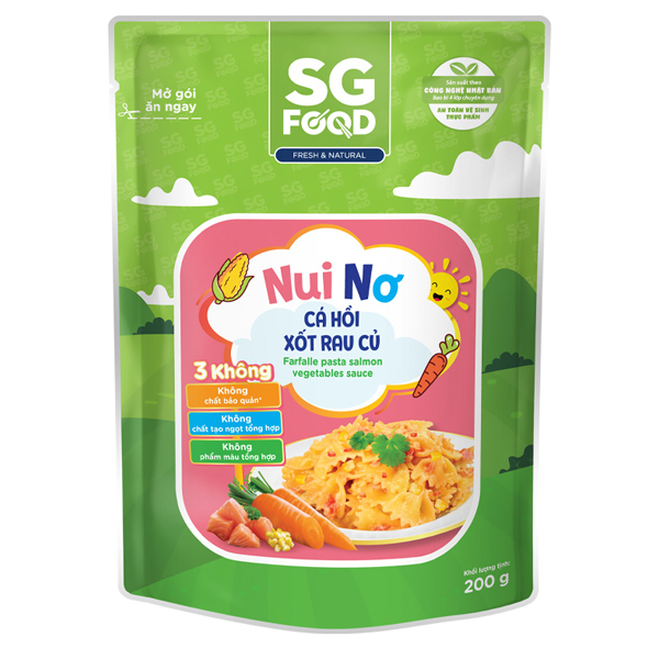 Nui nơ ăn dặm cá hồi xốt rau củ SG Food 200g (từ 1 tuổi) chính hãng 100% - AVAKids.com