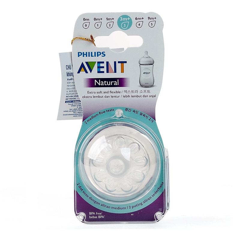 Bộ 2 núm ti Philips Avent SCF653/23 cổ rộng size 3 (3 - 6 tháng) 2