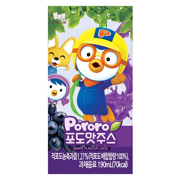 Nước trái cây Pororo vị táo 190 ml (từ 1 tuổi) - AVAKids.com