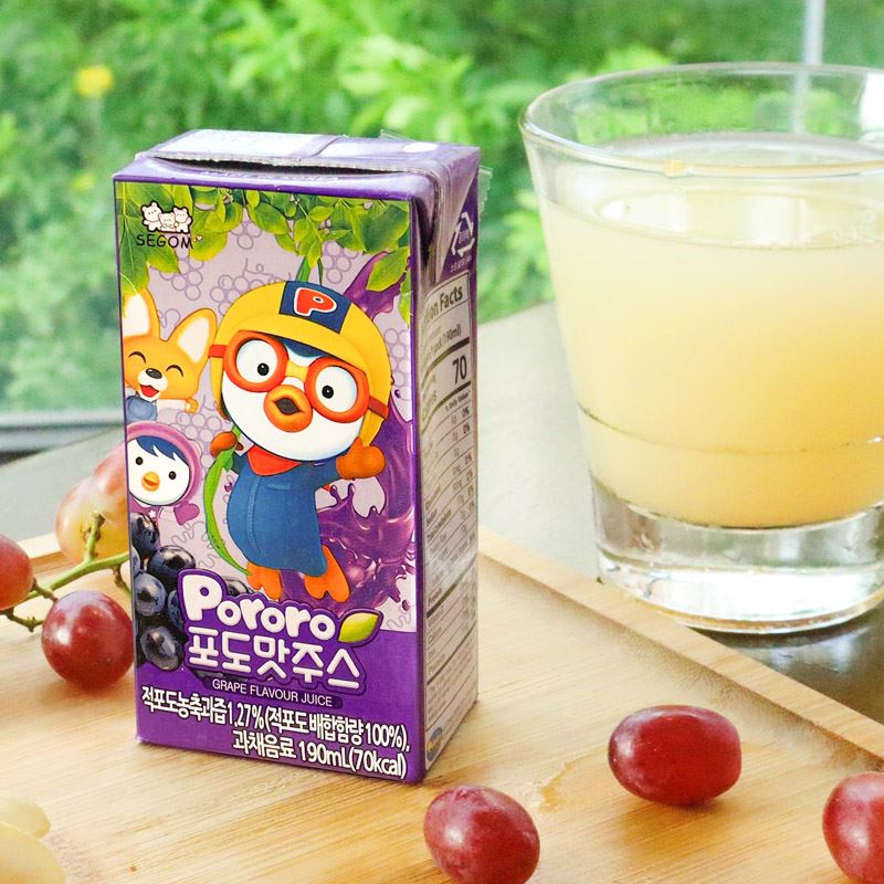 Nước trái cây Pororo vị nho 190 ml (từ 1 tuổi) 5