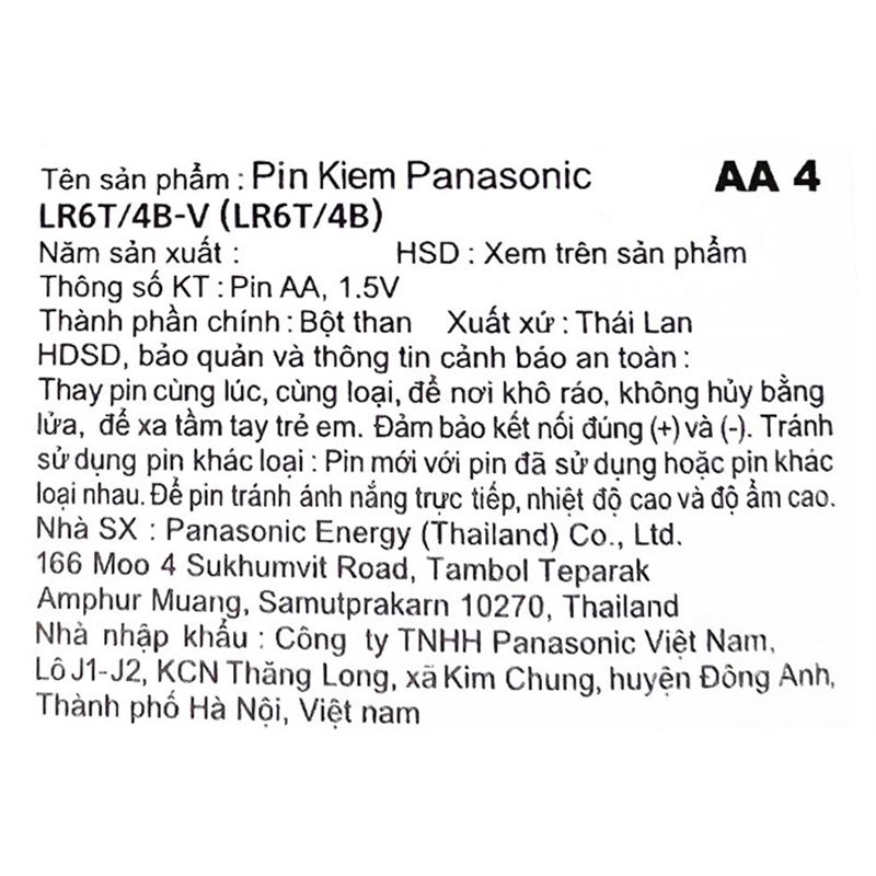 Pin AA 4 viên Panasonic Alkaline LR6T/4B-V - Giao bao bì ngẫu nhiên 16