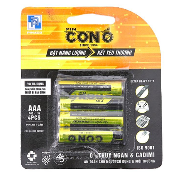 Pin AAA 4 viên con ó R03P Decal vỉ 1.5V, đa dụng - AVAKids.com