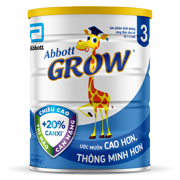 Sữa bột Abbott Grow số 3, hộp 900g cho bé 1-2 tuổi - AVAKids.com
