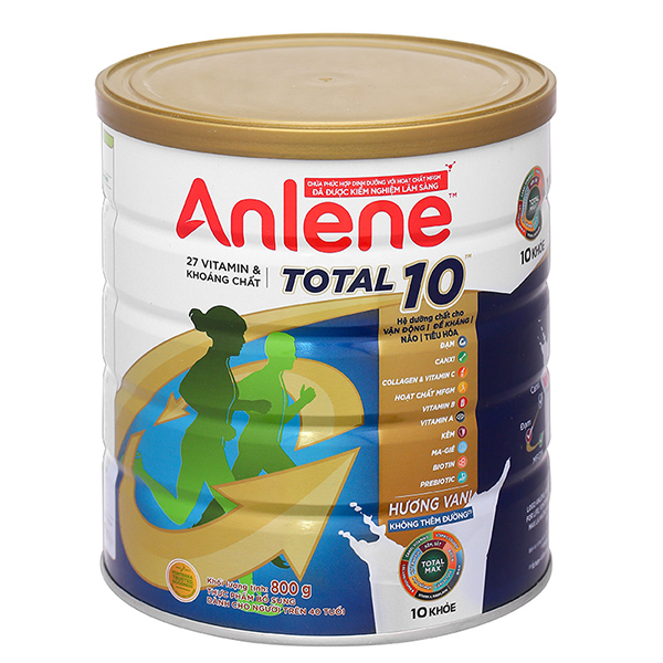 Sữa Anlene Total 10 800g cho người lớn chính hãng - AVAKids.com