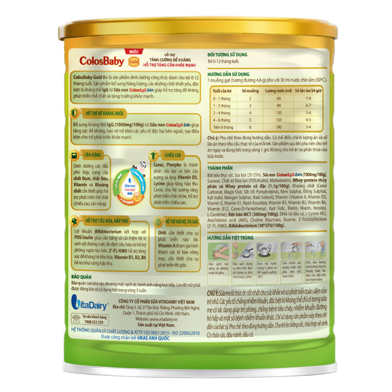 Sữa bột ColosBaby Gold 0+ (sữa non) hương vani 800g (0 - 12 tháng) - Giao ngẫu nhiên 7