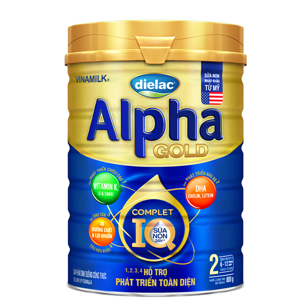 Sữa bột Dielac Alpha Gold IQ 2 800g (6-12 tháng) - AVAKids.com