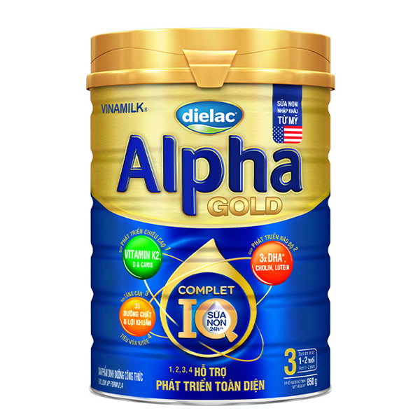 Sữa bột Dielac Alpha Gold IQ 3 850g (1-2 tuổi) - AVAKids.com