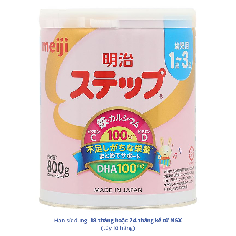 Sữa bột nội địa Nhật Meiji Step Milk có muỗng 800g (1 - 3 tuổi) - Giao bao bì ngẫu nhiên 3