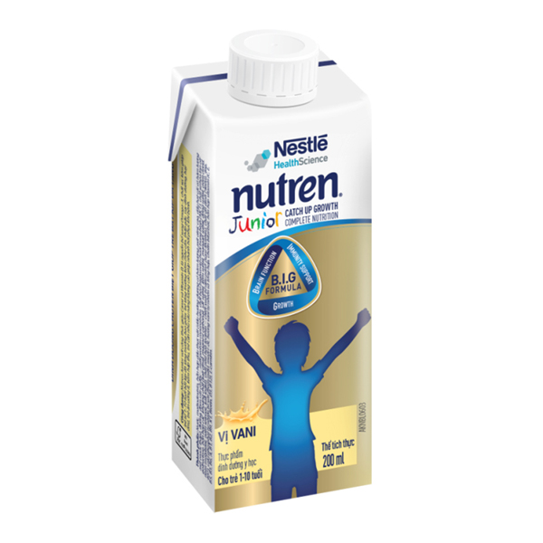 Thùng 24 hộp sữa pha sẵn Nutren Junior hương vani 200 ml (1 - 10 tuổi) dinh dưỡng dồi dào, tiện lợi - AVAKids.com
