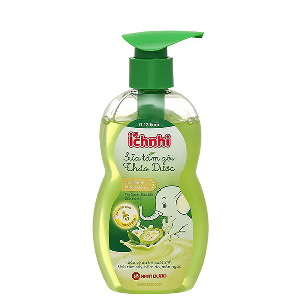 Sữa tắm & gội 2in1 cho bé Ích Nhi chiết xuất thảo dược 200 ml (0 - 12 tuổi) an toàn - AVAKids.com