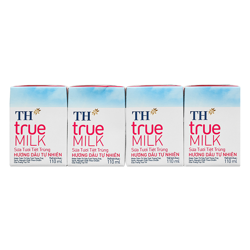 Lốc 4 hộp sữa tươi tiệt trùng TH true MILK có đường hương dâu 110 ml (từ 1 tuổi) 3