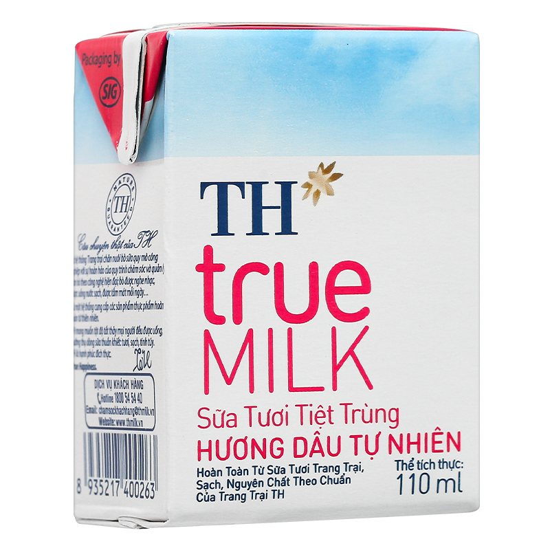 Lốc 4 hộp sữa tươi tiệt trùng TH true MILK có đường hương dâu 110 ml (từ 1 tuổi) 5