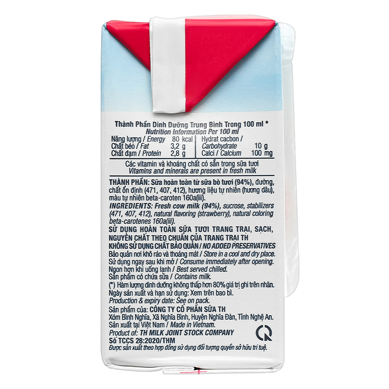 Lốc 4 hộp sữa tươi tiệt trùng TH true MILK có đường hương dâu 110 ml (từ 1 tuổi) 9