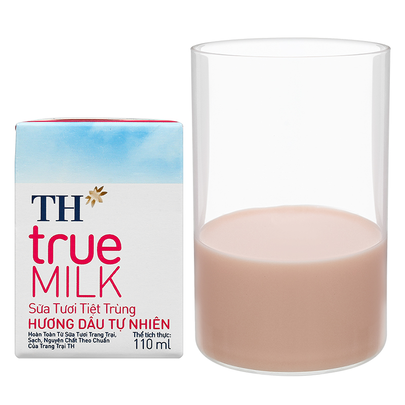 Lốc 4 hộp sữa tươi tiệt trùng TH true MILK có đường hương dâu 110 ml (từ 1 tuổi) 23