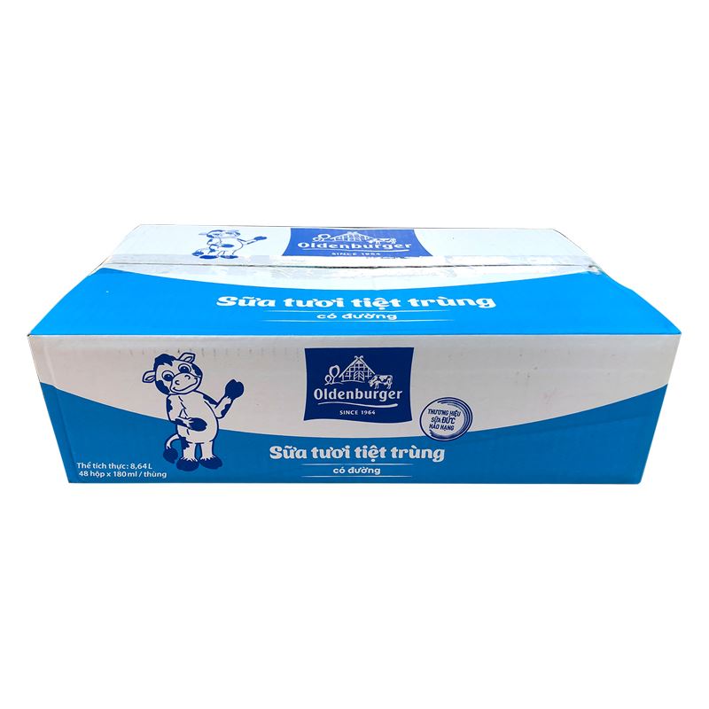 Thùng 48 hộp sữa tươi tiệt trùng Oldenburger có đường 180 ml (từ 1 tuổi) 2