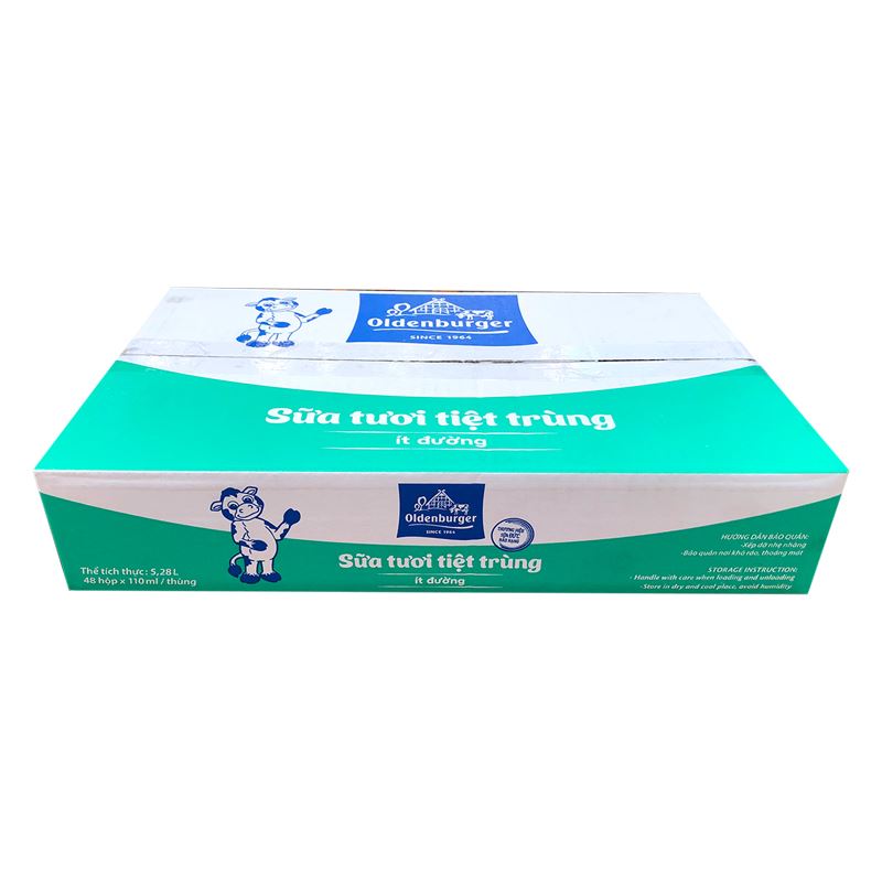 Thùng 48 hộp sữa tươi tiệt trùng Oldenburger ít đường 110 ml (từ 1 tuổi) 2