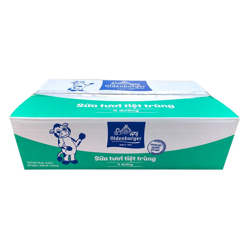 Thùng 48 hộp sữa tươi tiệt trùng Oldenburger ít đường 180 ml (từ 1 tuổi) 2