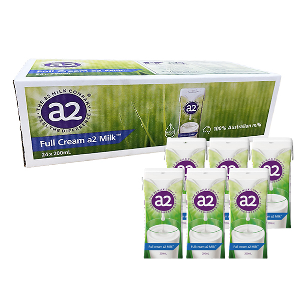Thùng 24 hộp sữa tươi tiệt trùng a2 Milk không đường 200 ml (từ 1 tuổi) chính hãng - AVAKids.com